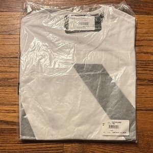 Armani Exchange White T-Shirt with Gray Diagonal Graphic